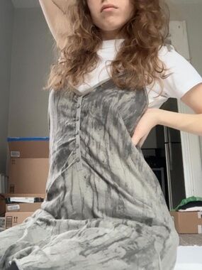 Vintage Green Dress — Lightweight Summer — Madrid Find — XS–M (Stretchy Fit)